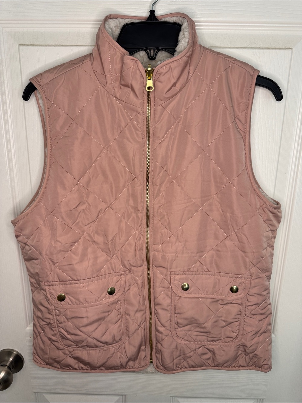 EUC Reversible Vest in Dusty Pink with Sherpa Lining